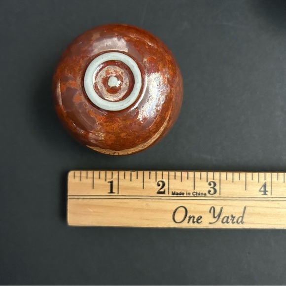 Vintage Mid-Century Modern Ceramic Rust Brown Teapot Set with Two Cups - Picture 14 of 16